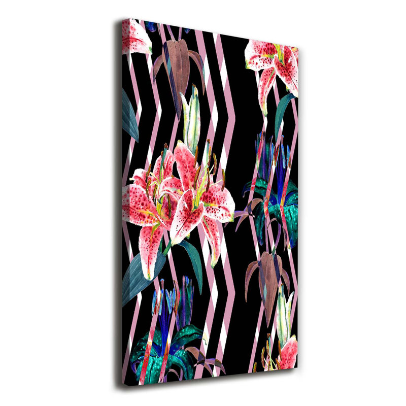 Lilies Background - Wrapped Canvas Print
