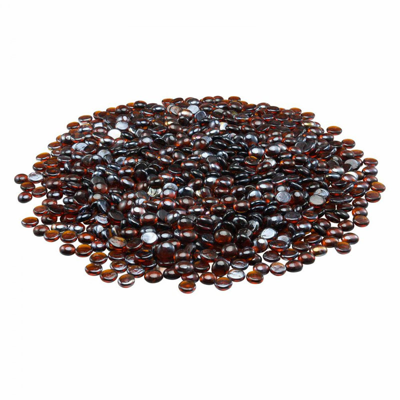 Billes de verre pour foyer, H 5,79 po x l 11,46 po x P 8,94 po, Ambre