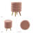 Caliya 15.7" W Round Sherpa Ottoman with Solid Wood Legs-71035940