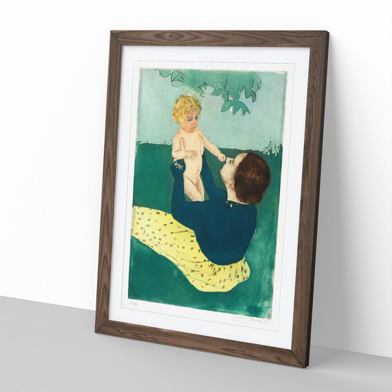 Under the Horse Chestnut Tree by Mary Cassatt - Picture Frame Painting, 48cm H x 36cm W x 2cm D, Walnut Framed