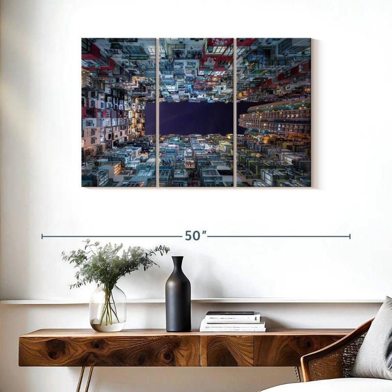 Hong Kong Apartments From Below, 24" H x 38" W