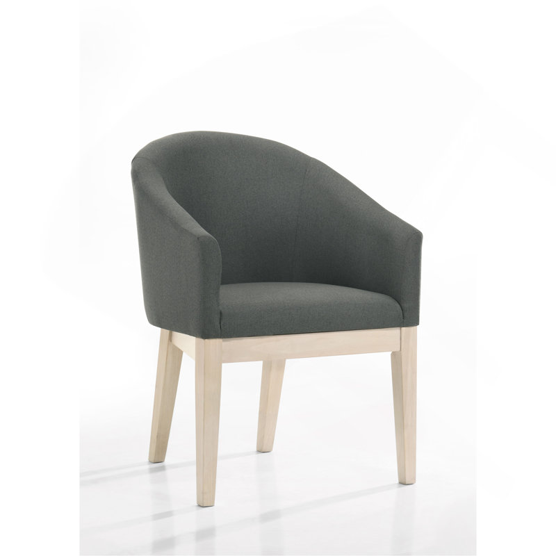 Ensemble de 2 fauteuils demi-tonneau en tissu gris 23 po