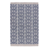 Up And Down Geometric Area Rug in Blue/White