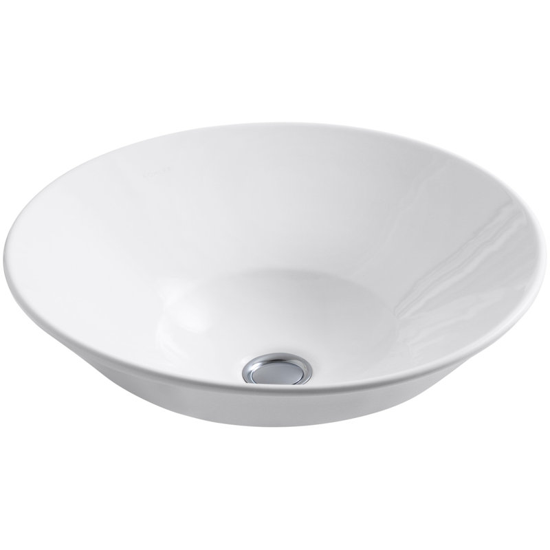 Conical Bell Artist Editions Oval Vessel or Wall Mount Bathroom Sink, White