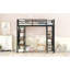 Lit mezzanine simple en métal avec tablettes et bureau