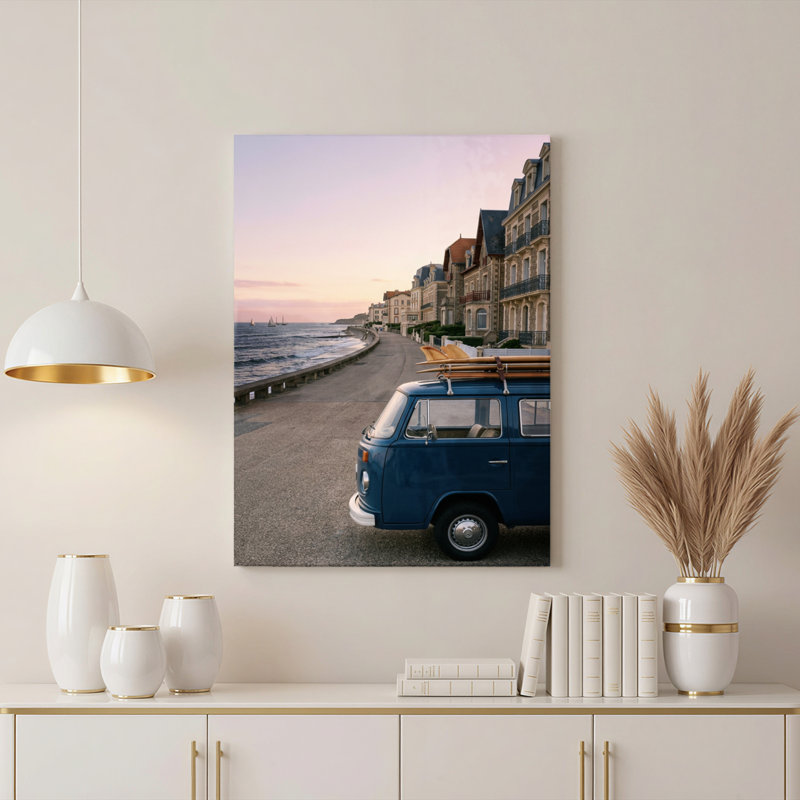 Art mural sur toile Gallery Wrap pour le salon, la chambre à coucher, le bureau ou le vestibule - décoration murale décorative avec fourgon Coastal
