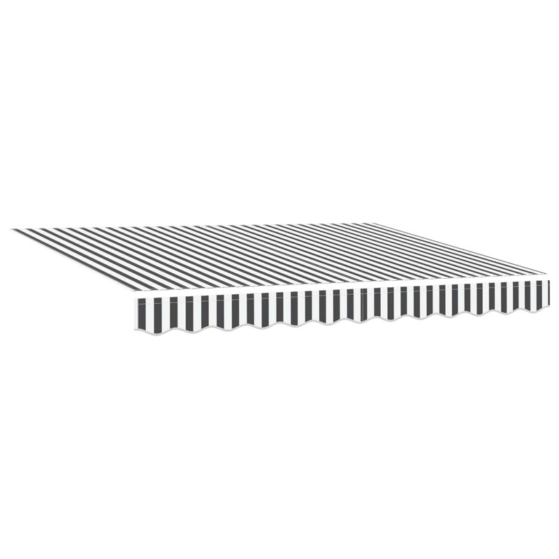 VidaXL Polyester Cover Retractable Patio Awning, 300cm W x 250cm D, Striped, White/Anthracite/White