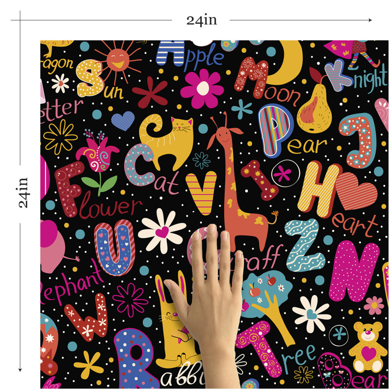 Panneau de papier peint amovible Vigue Neon Fantasy Children, L 126 po x l 24 po