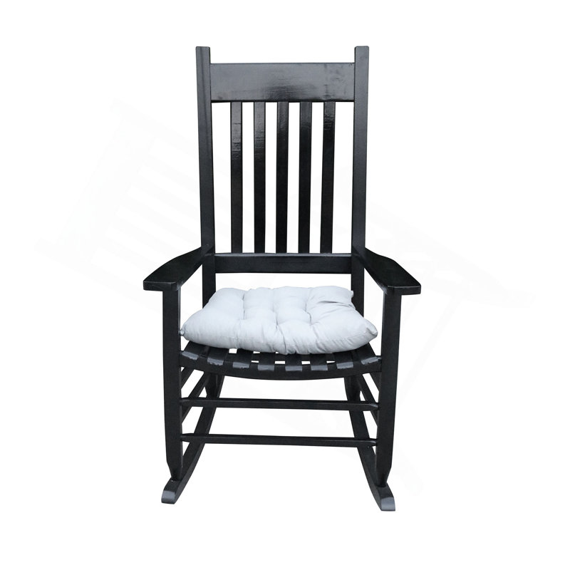 Chaise berçante en bois sans tapis, Noir