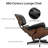 Mid Century Genuine Leather Lounge Chair With Ottoman, Solid Wood Frame, Strong Aluminum Legs, Memory Foam-2124191721