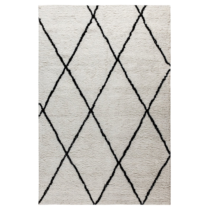 Brittain Diamond Trellis Modern Shag Area Rug, Rectangle 5' x 7'