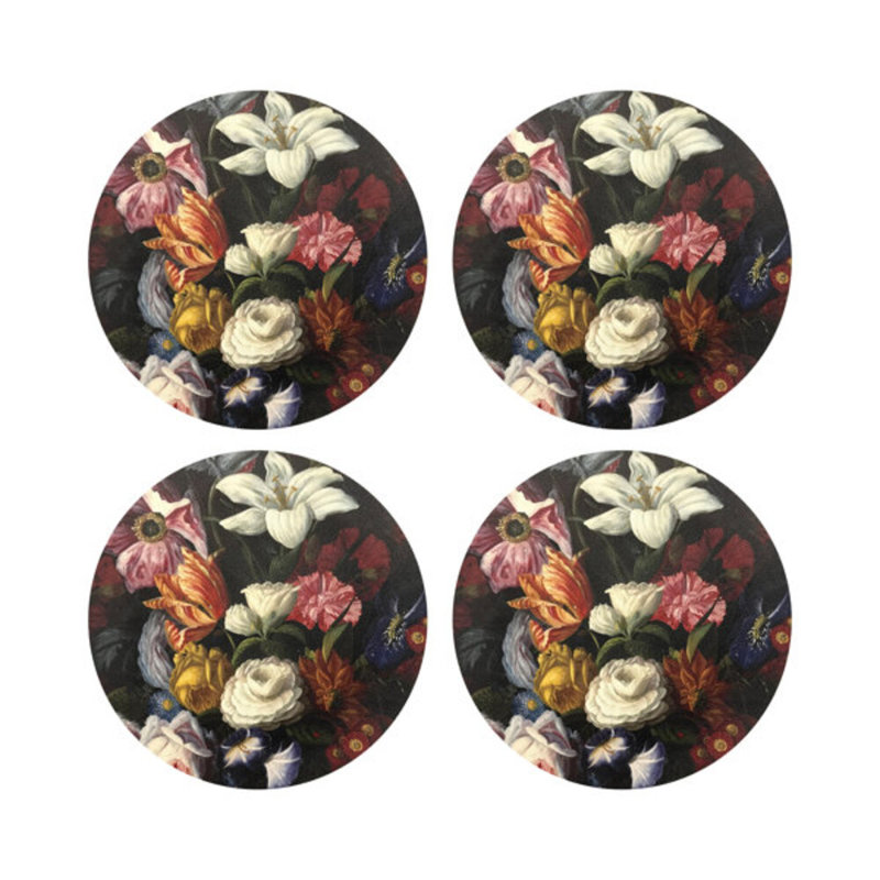 Guerlin Splendor Vegan Leather Round Coasters