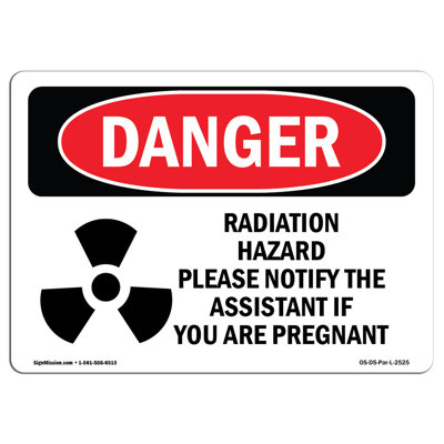 Radiation Hazard Please Notify Aluminum Sign 12 x 18