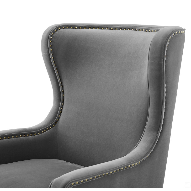 Fauteuil à oreilles en velours
