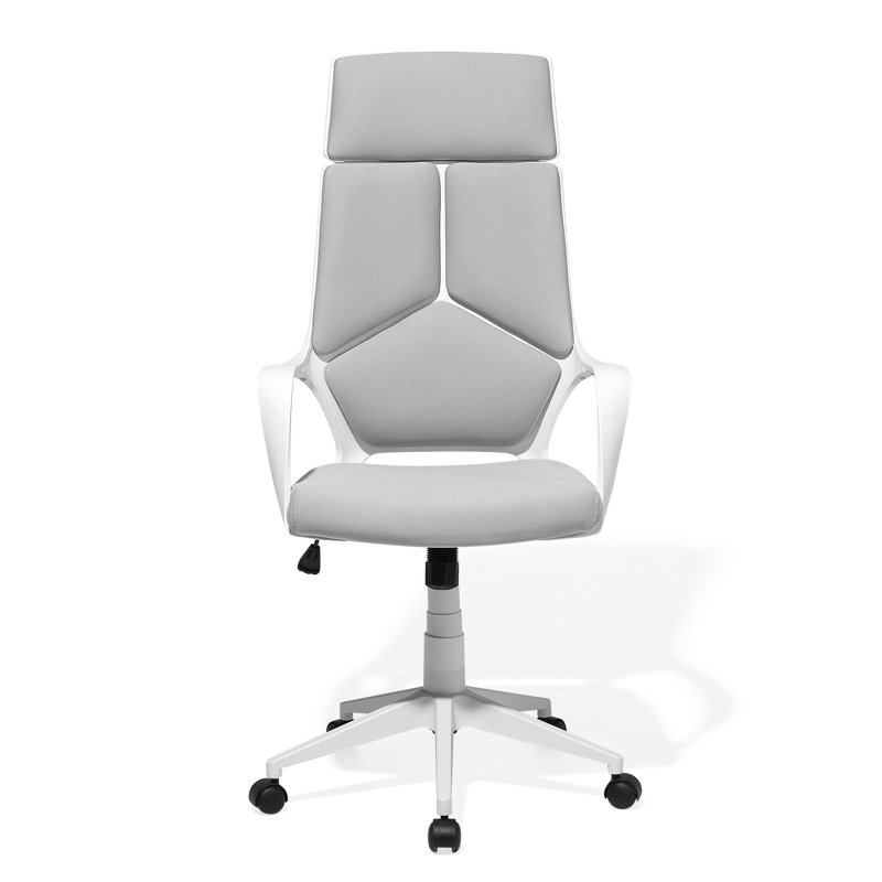 Gina Polyester Blend Office Chair with Headrest, Grey, White