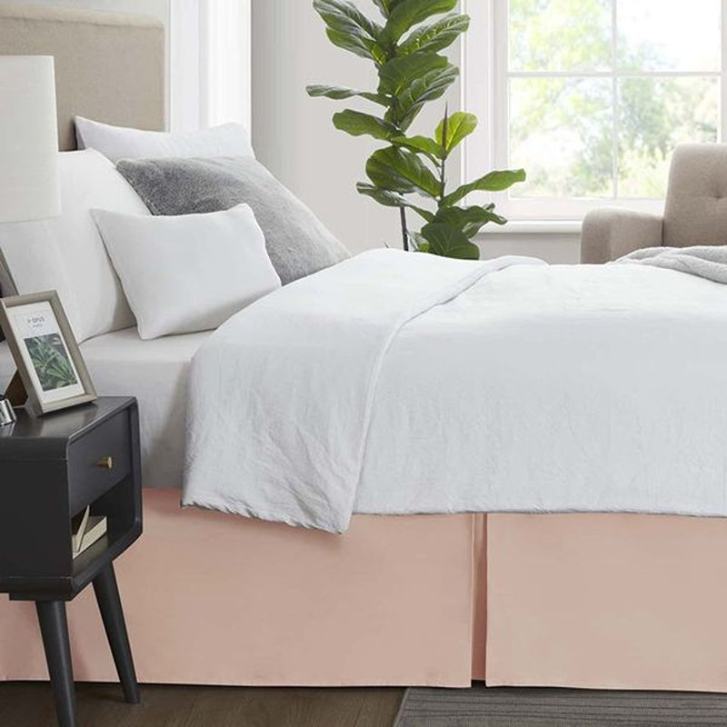 Luxury Pleated 14" Bed Skirt, Peach, Queen