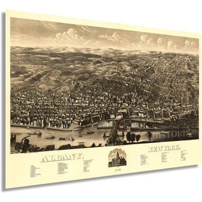 Vintage 1879 Albany NY Map - Unframed Print
