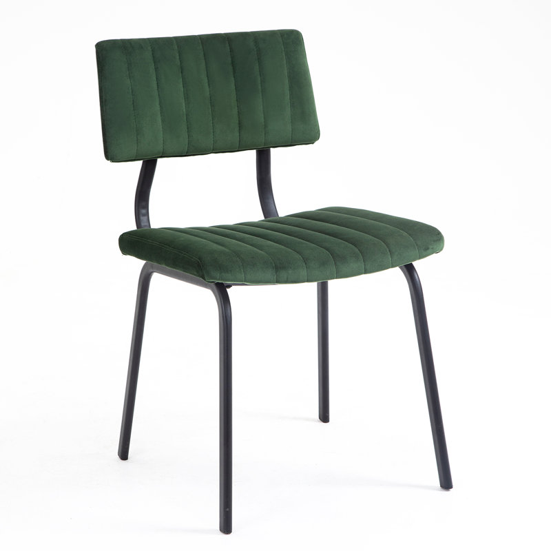 Rushden 46cm H Velvet Upholstered Side Chair, Dark Green