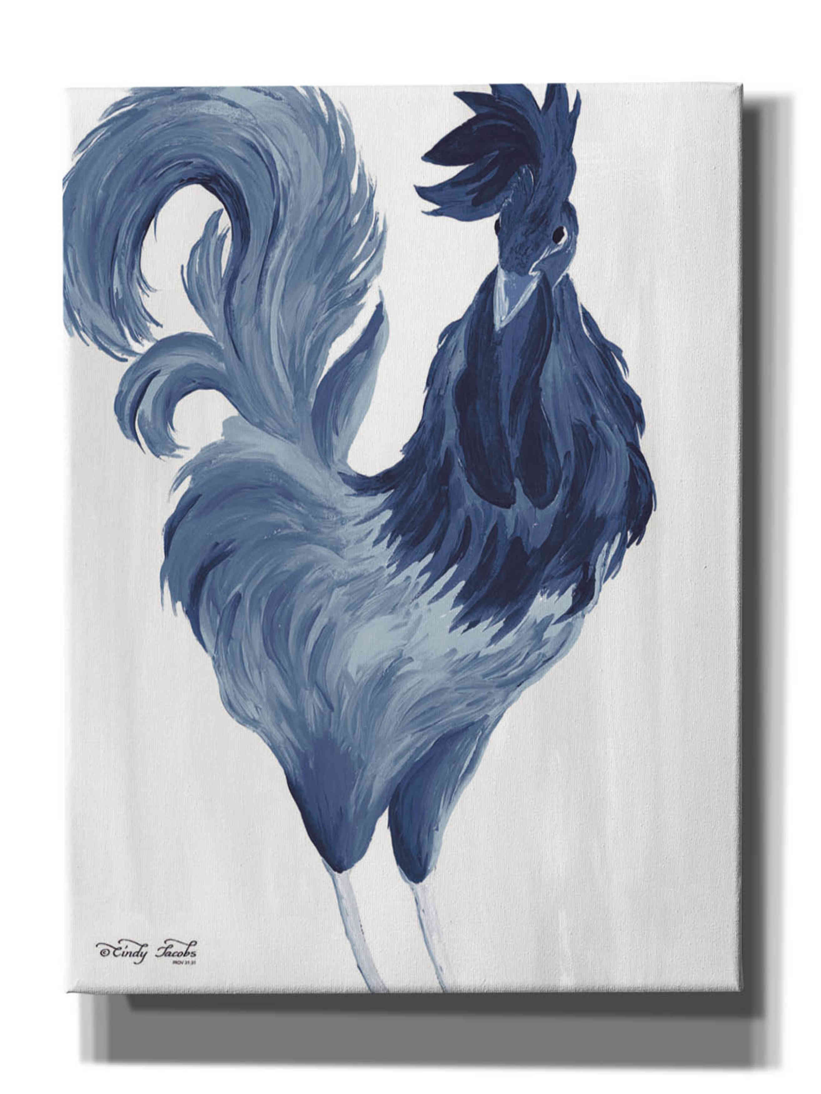Rosalind Wheeler Funon Green Purple Rooster I by Cindy Jacobs | Wayfair