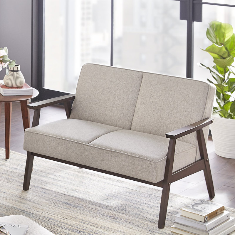 Berthiaume Upholstered 43.4'' Loveseat, Gray