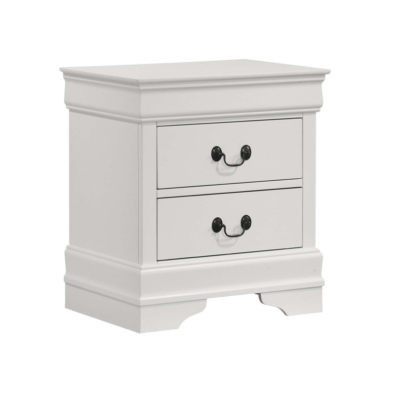 2-Drawer Nightstand With Bracket Feet, White
