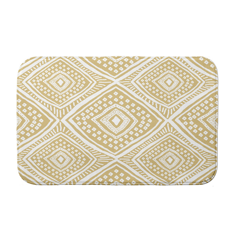 Tapis pour salle de bain Diamond, l 17 po x L 24 po, Jaune