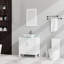 Meuble-lavabo de salle de bain blanc. Armoire avec plateau en verre. 18,5 * 30 * 31,5 pouces 2 portes, 1 tiroir. Rangement abondant. Surface lisse. Charnières à fermeture douce. Facile à installer. Comptoir chic 30 po. Blanc
