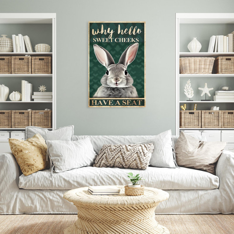 " Rabbit Have A Seat ", 36" H x 24" W x 1.25" D