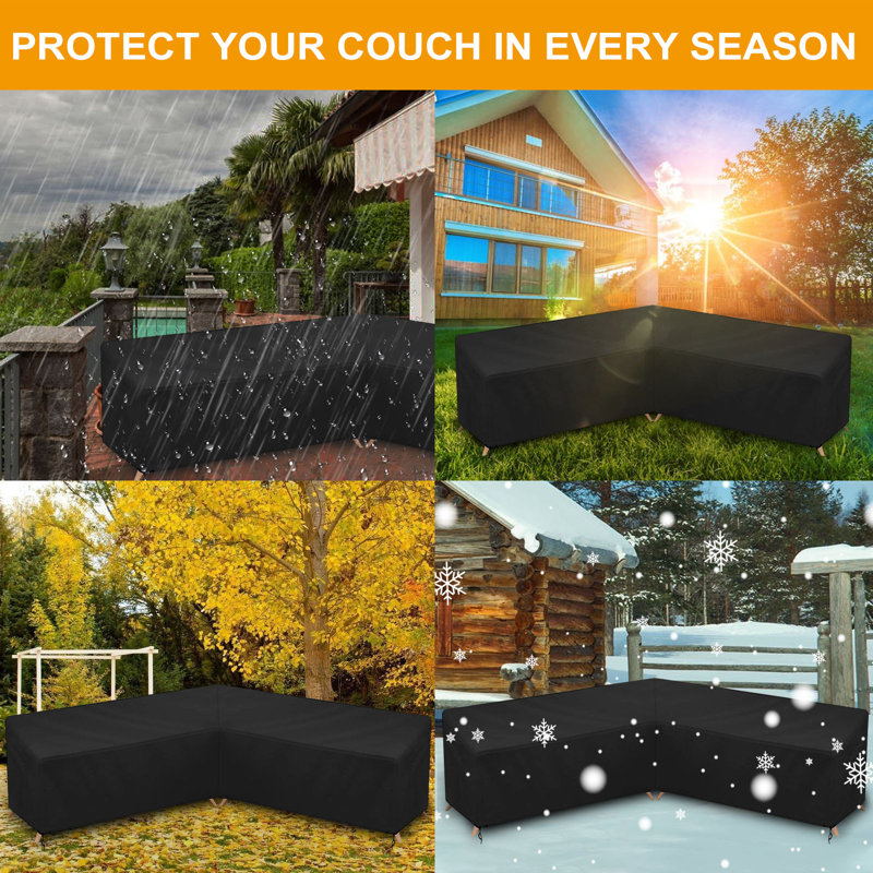 Outdoor Patio Sofa Cover, 34.3" H x 84.6" W x 84.6" D