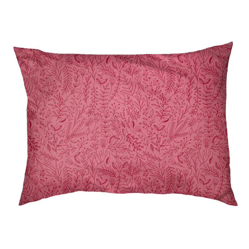 Coussin pour chien floral ditsy Byrge, Très grand (l 52 po x P 42 po x H 17 po), Rouge / Marron