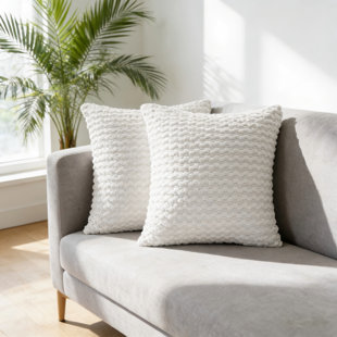 3D bubble grid denim blue Corduroy Throw pillow cover 2pcs/set (Ensemble de 2)