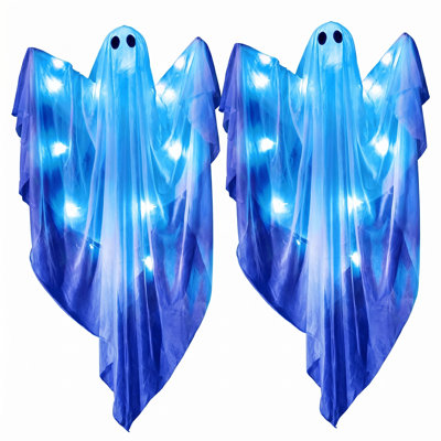 2 Pcs 35.5” Halloween Light-up Hanging Ghosts