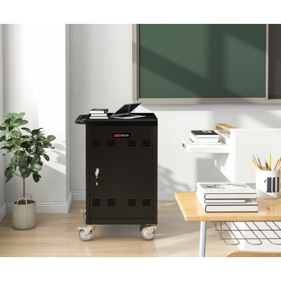 38.3'' H x 20.8'' W 1 Laptop/Tablet Storage Cart with Wheels
