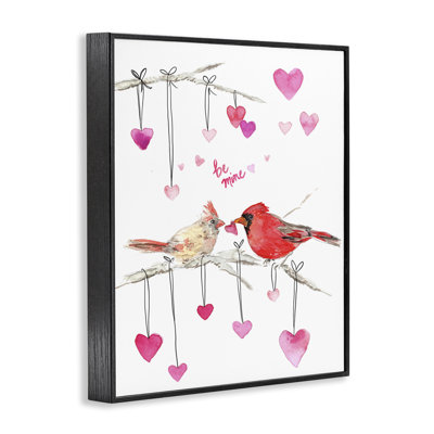 Be Be Mine Cardinals, art de la giclée encadrée par Melissa Hyatt