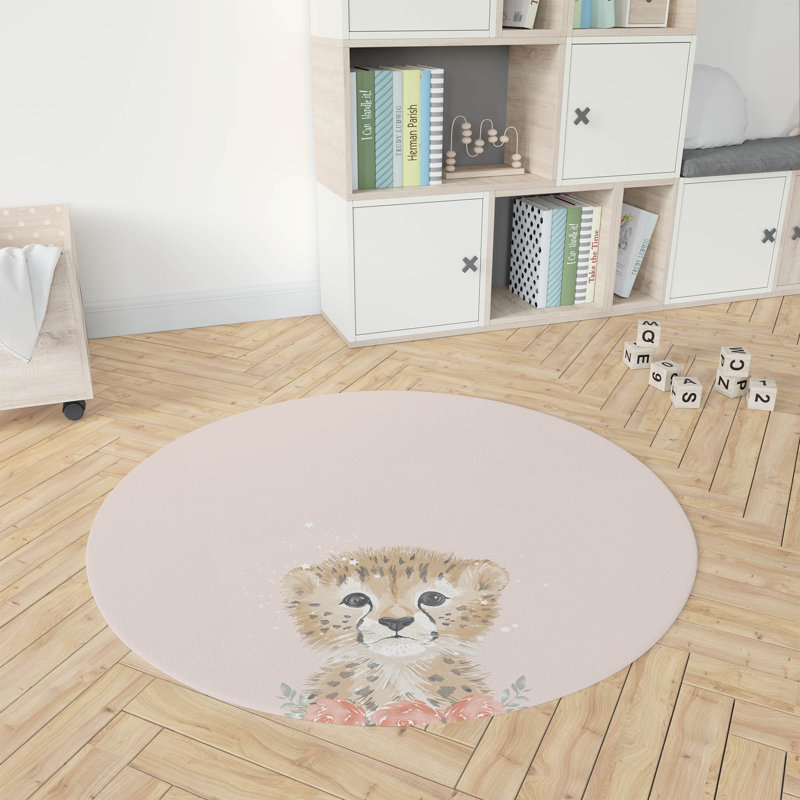 Tapis de jeu Lil Leopard Kids, Rose / brun clair