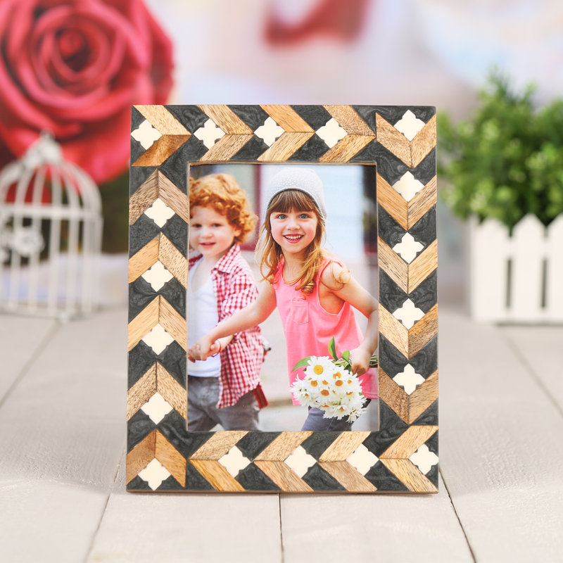 Garces Brown Wood Picture Frame, 3.94" x 9.45"