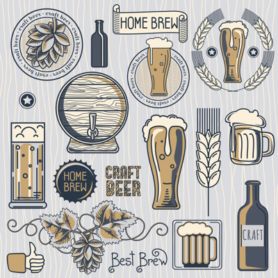 «Set of Craft Beer» par Alex_Bond - impression sur toile tendue