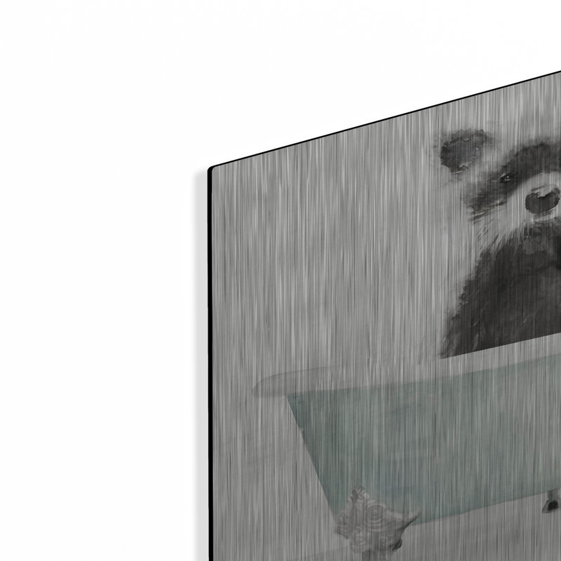 Trinx «Vintage Tub with Racoon» par Stellar Design Studio, art mural en métal, H 16 po x l 24 po