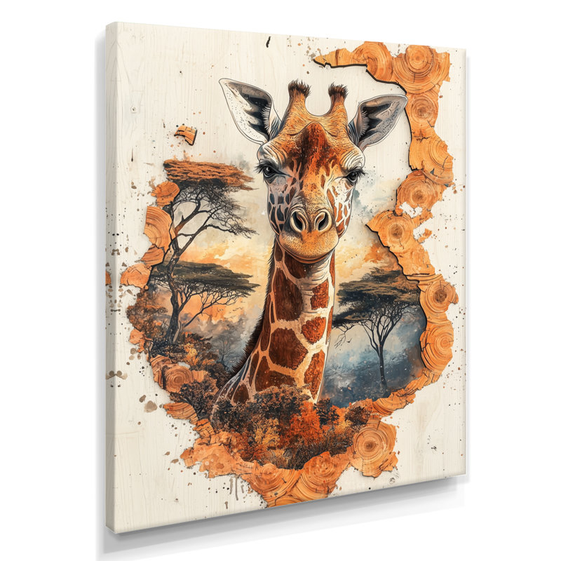 Geriah - animaux, art mural sur toile, H 32 po x l 16 po, Toile tendue, Ne s’applique pas