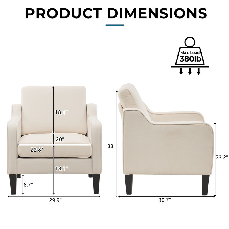 Chaise d'appoint Mid Century, Beige