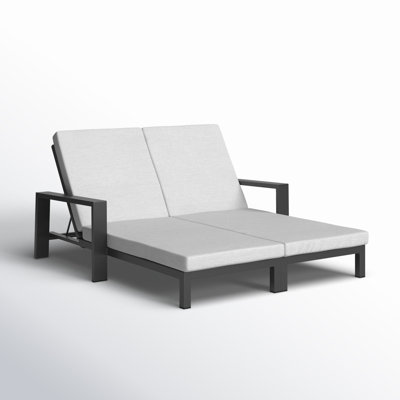 Hoyt Outdoor Metal Double Chaise Lounge