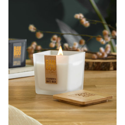 Bamboo Everyday Musk Scented Jar Candle with Glass Holder - Cedarwood & White Musk
