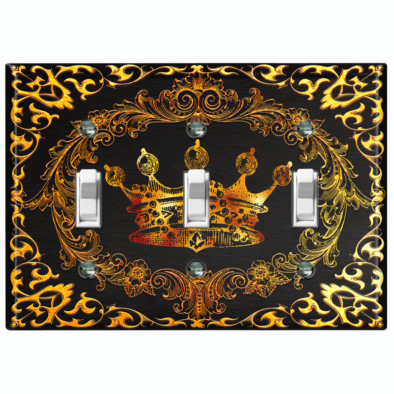 Patterned 3 - Gang Toggle Light Switch Standard Wall Plate