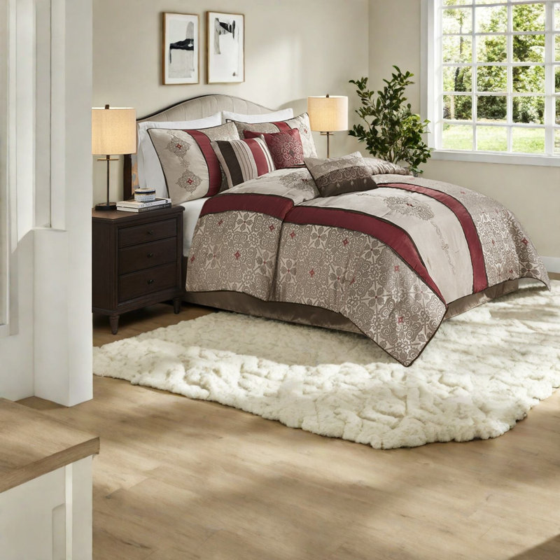 Piece King Bedding Sets, Polyester Jacquard Modern Bedroom Home