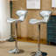 Fauteuil pivotant réglable, argenté - Base, assise en similicuir injecté de mousse, rotation à 360°, 2 positions, réglable, assise avec coussins confortables, pivotant, 45 cm (l) x 54 cm (p) x 86-108 cm (h)