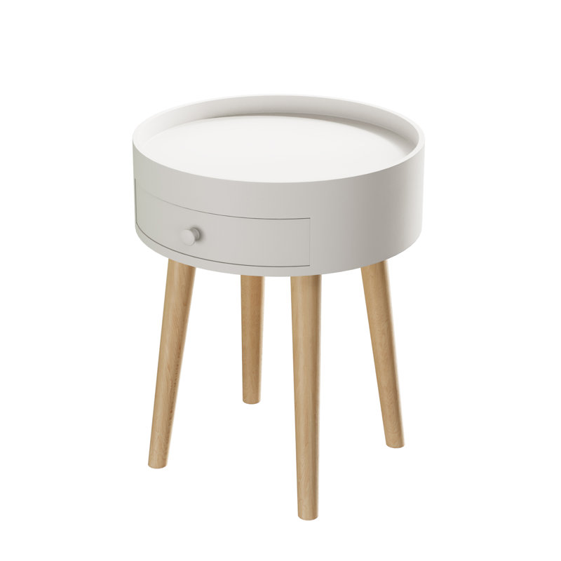 Table de chevet avec tiroir de rangement et table de chevet avec pieds en chêne et tables basses pour la chambre à coucher 