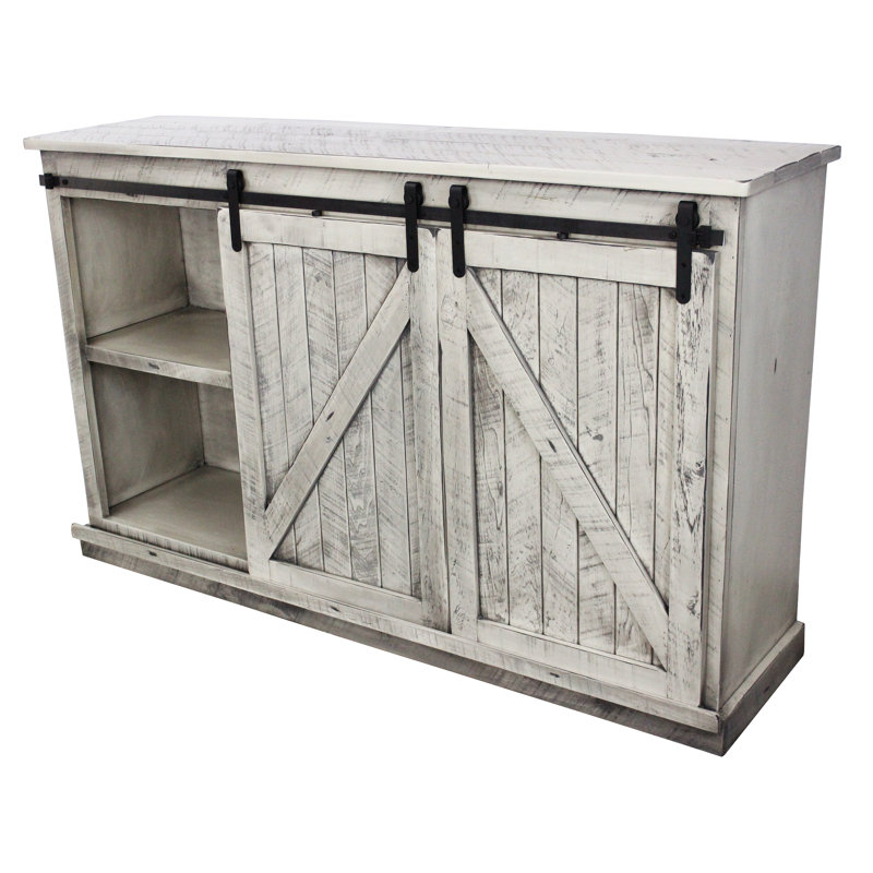 Alissa Unfinished TV Stand for TVs up to 65", Rustic Driftwood