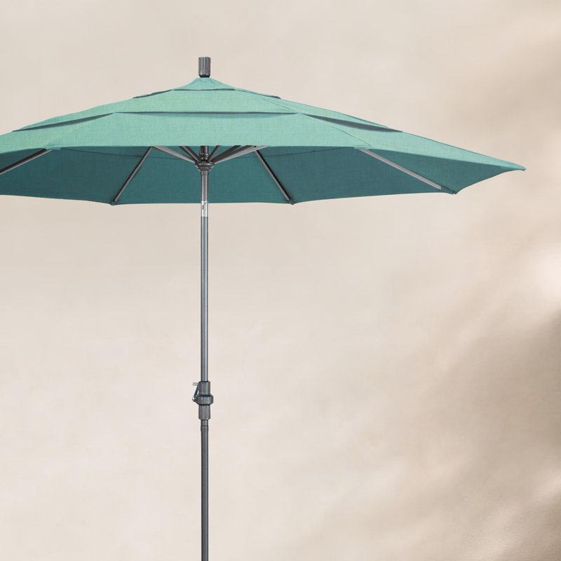Parasol de marché Broadmeade octogonal Sunbrella, Gris martelé, Tissage uni Sunbrella® palette brume