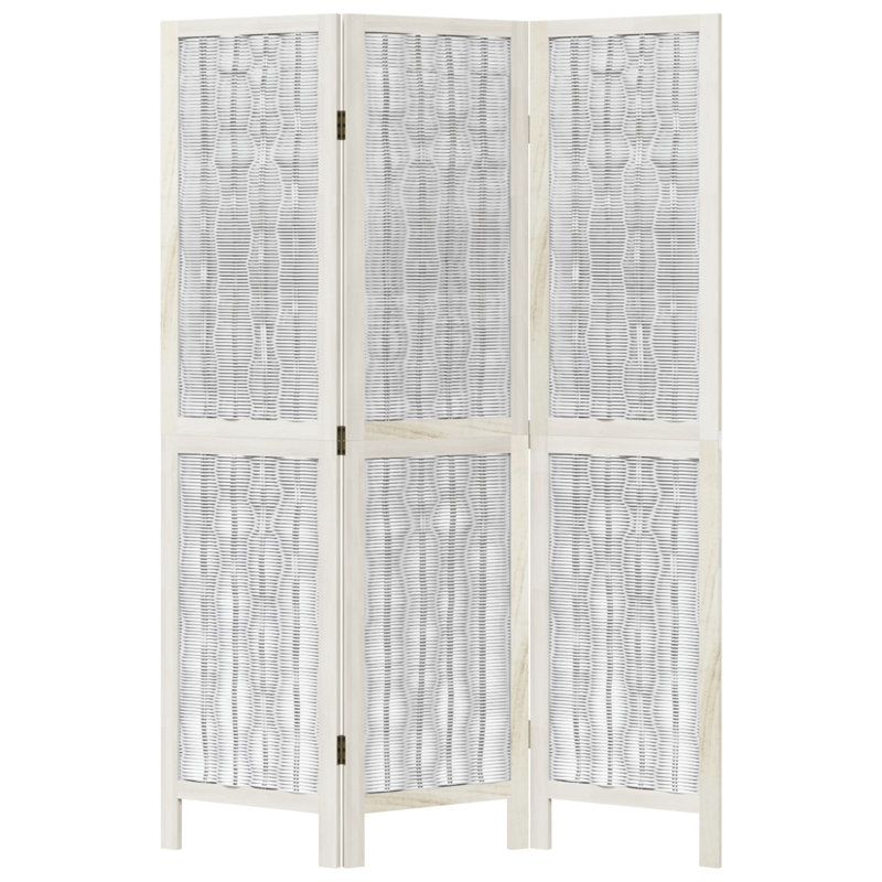 Alexzavier Solid Wood Accent Room Divider, 160cm H x 110cm W, White
