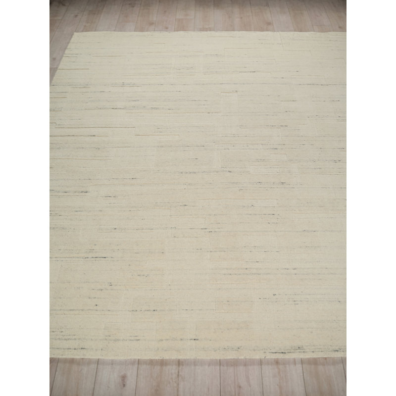 Malmo hand-knotted New Zealand Wool Ivory Area Rug, 6'X9'